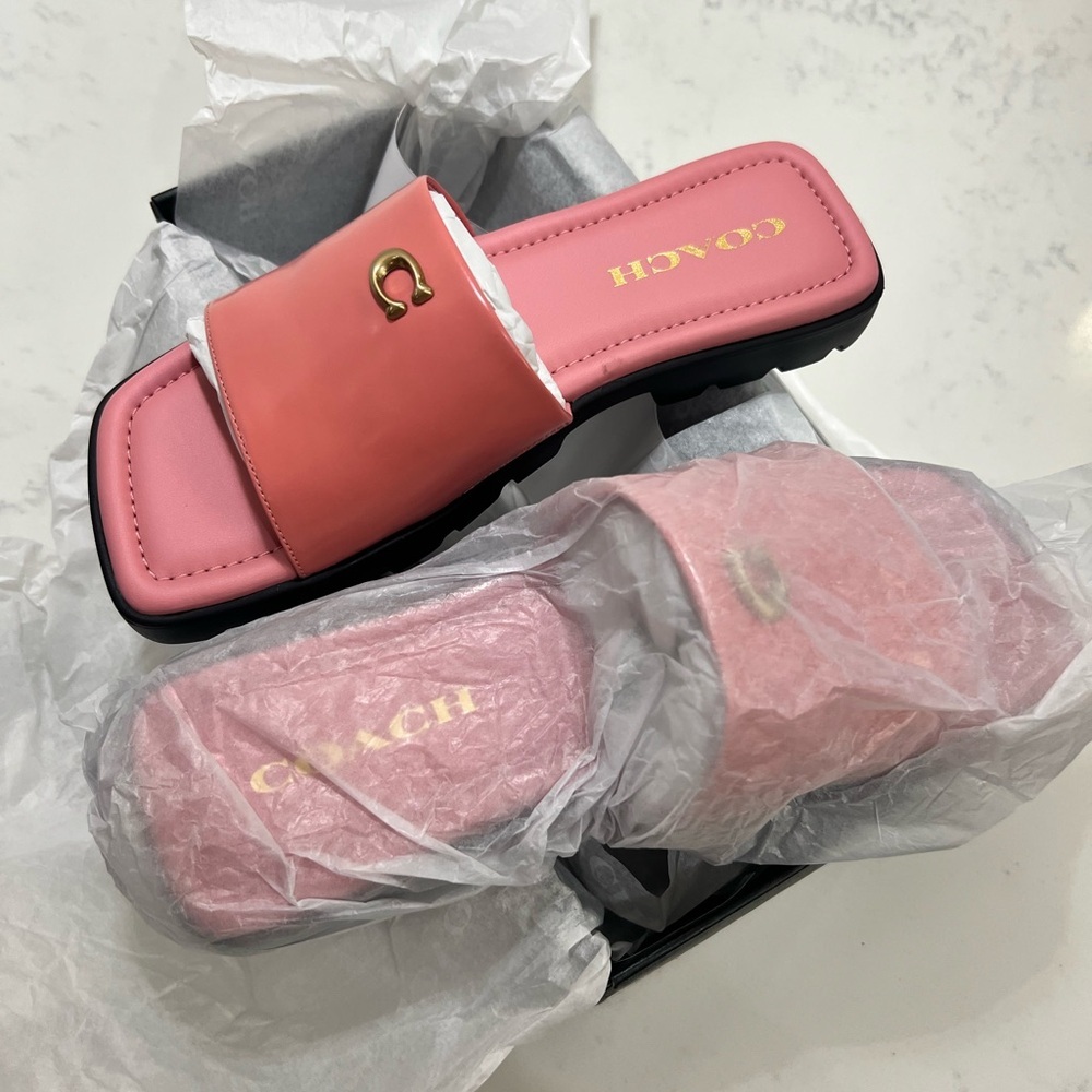 Coach Women's Pink Slide Sandals - Picture 11 of 12